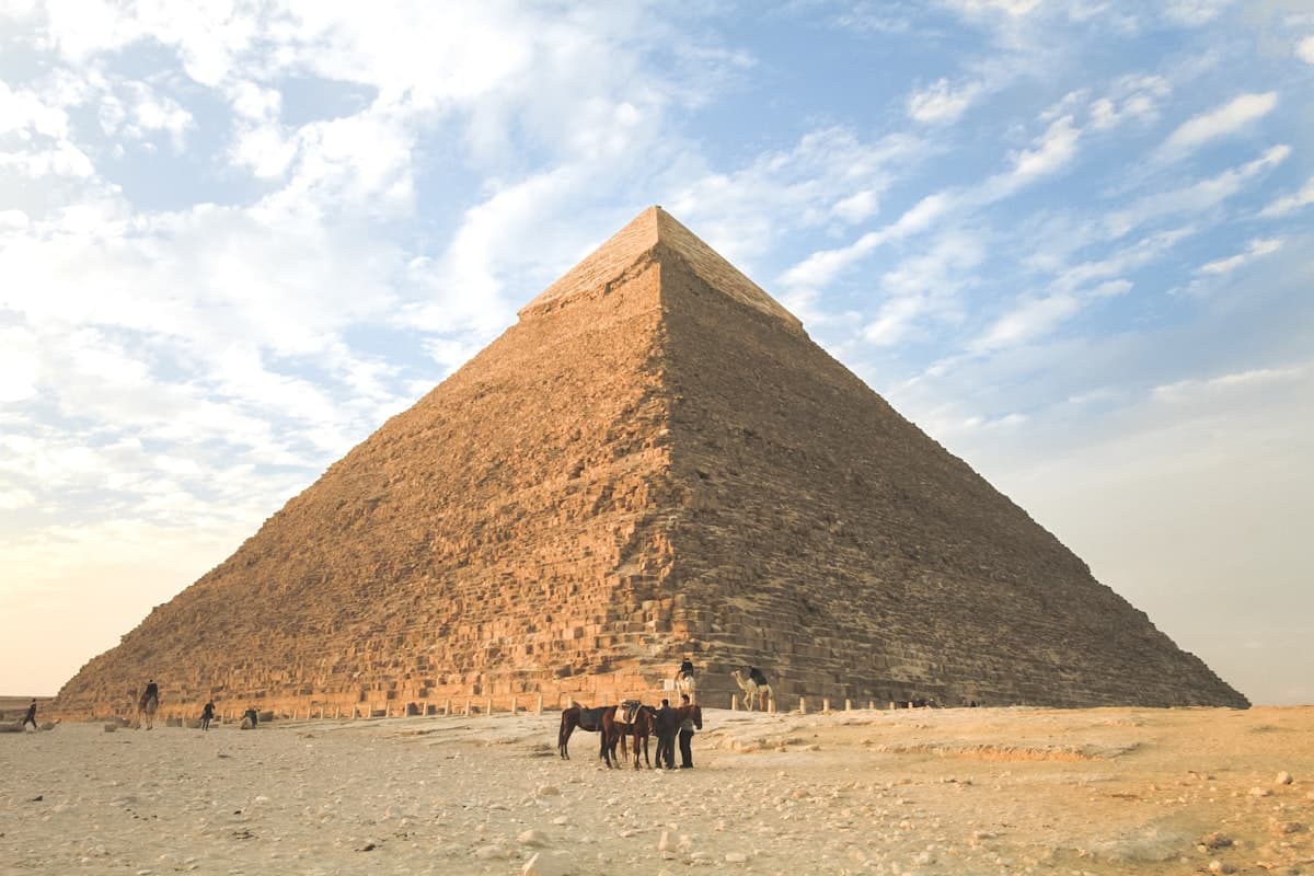 The Great Pyramid of Giza rising from the Egyptian desert, one of Africa's most iconic landmarks